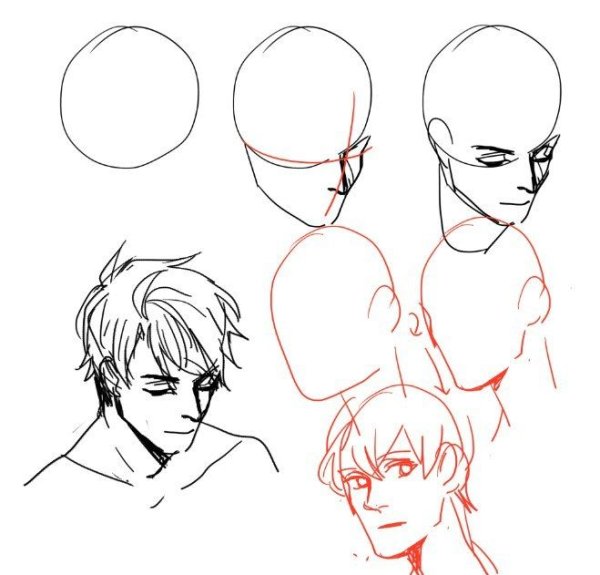 Туториал по рисванию аниме голов