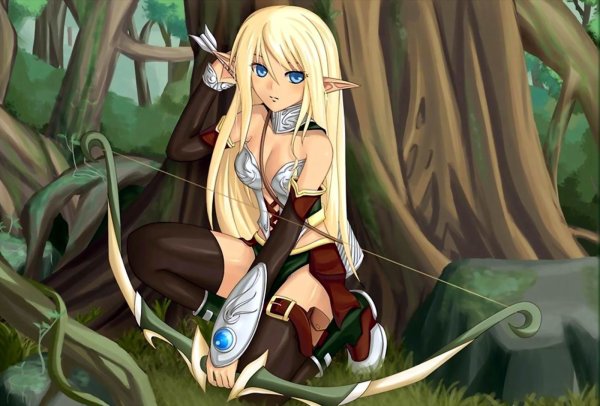 Аниме эльфийки лучницы