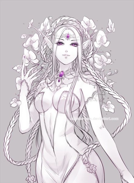 Аниме скетчи эльфы