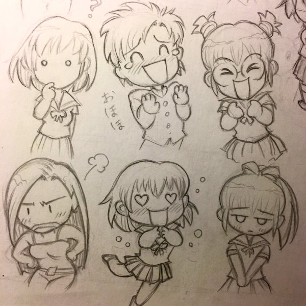 Разные стили рисования Чиби