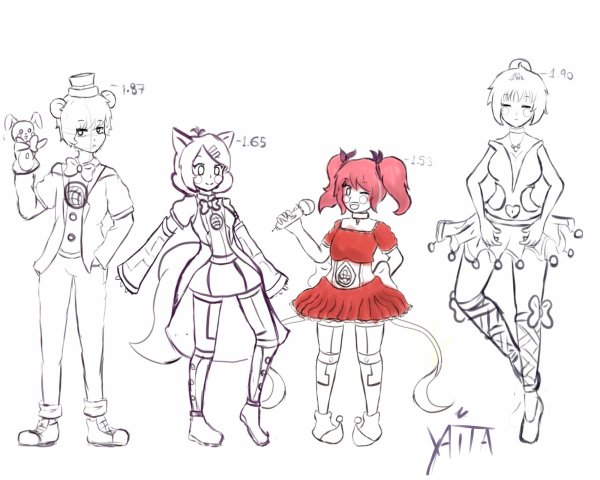 Раскраски ФНАФ аниме Мангл