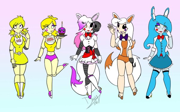 ФНАФ лолбит и Мангл аниме