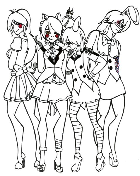 Раскраски для девочек АНИМАТРОНИКИ