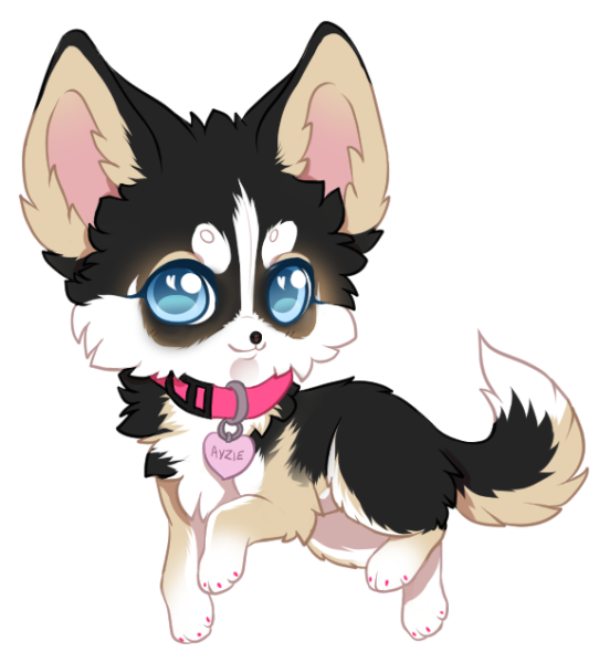 Собака в стиле аниме