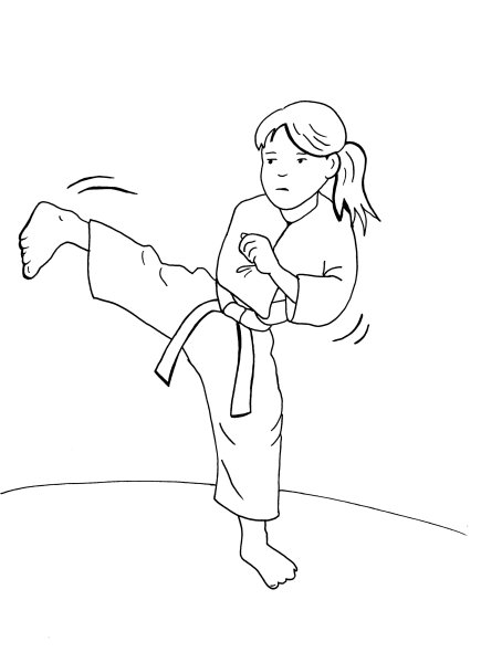 Рисунок девушки дзюдоистки