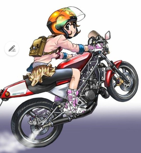 Мультяшные девушки на мотоцикле