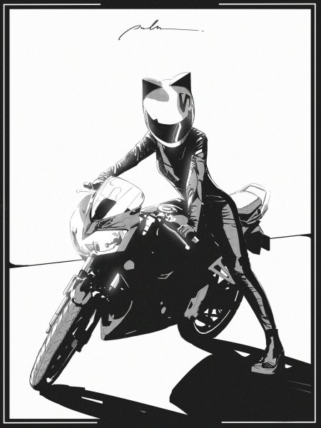 Дюрарара Селти на мотоцикле