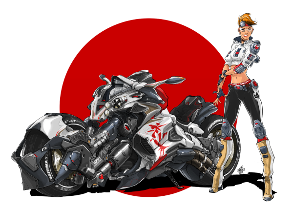 Cyberpunk Art мотоцикл