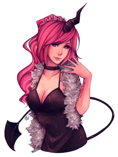 Аниме девушка черт