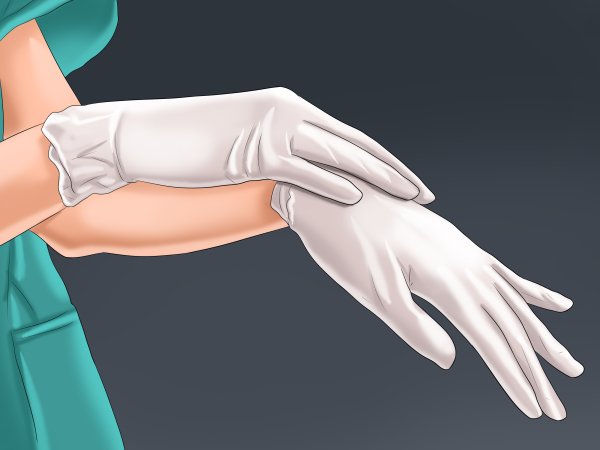Надевание медицинских перчаток