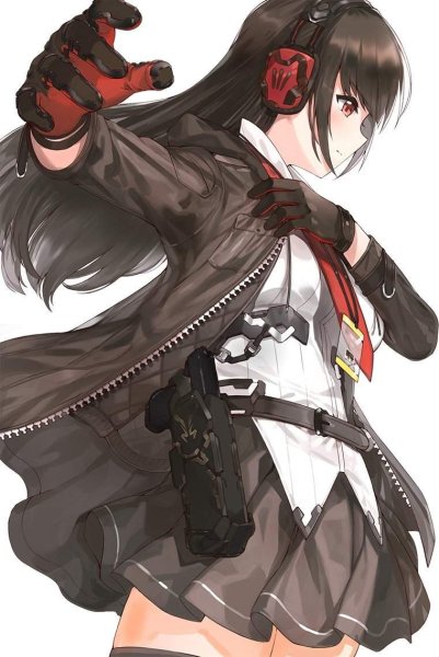 Аниме девушка в перчатках