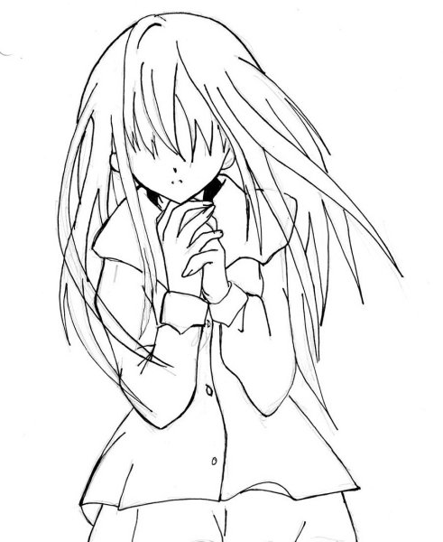 Раскраски аниме девушек