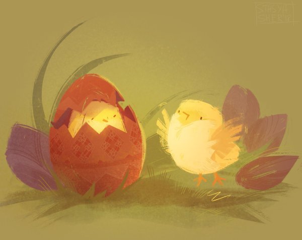 Пасха в аниме стиле