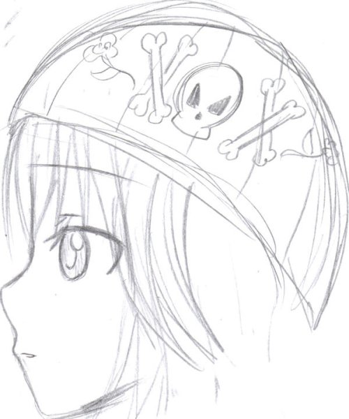 Нарисовать девушку боком аниме карандашом