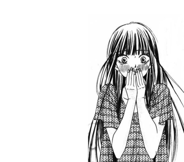 Аниме прикрывает рот рукой