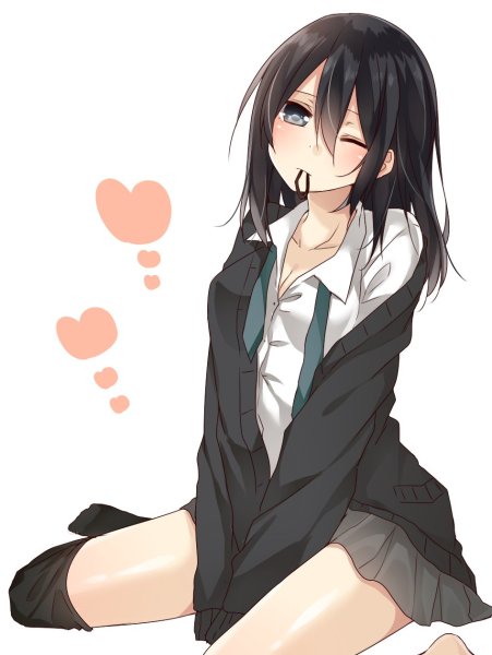 Задумчивая аниме девушка