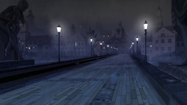 Аниме улица тёмный переулок