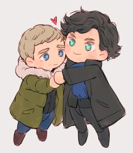 Чиби Шерлок Джон и Мориарти