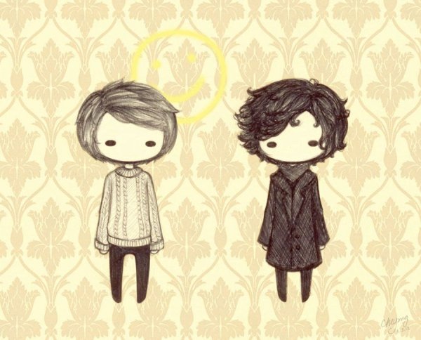 Шерлок Холмс арт Чиби