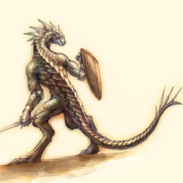 Получеловек полудракон арт