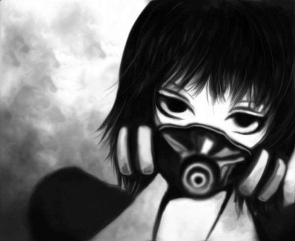 Аниме девушка в маске