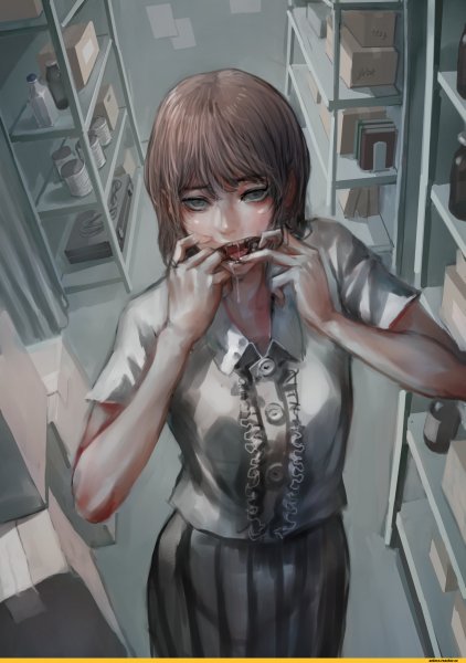 Девушка с протезами аниме арт