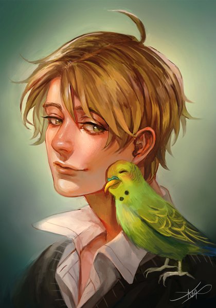 Парень птица арт