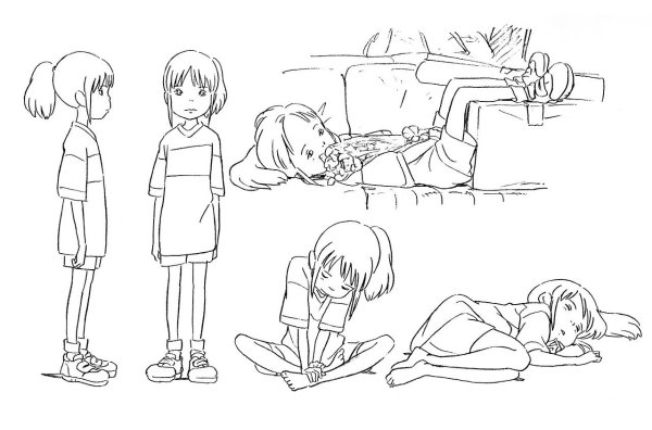 Унесенные призраками нарисовать Тихиро