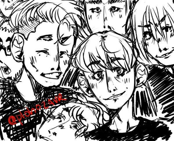 Аниме мальчики карандашом