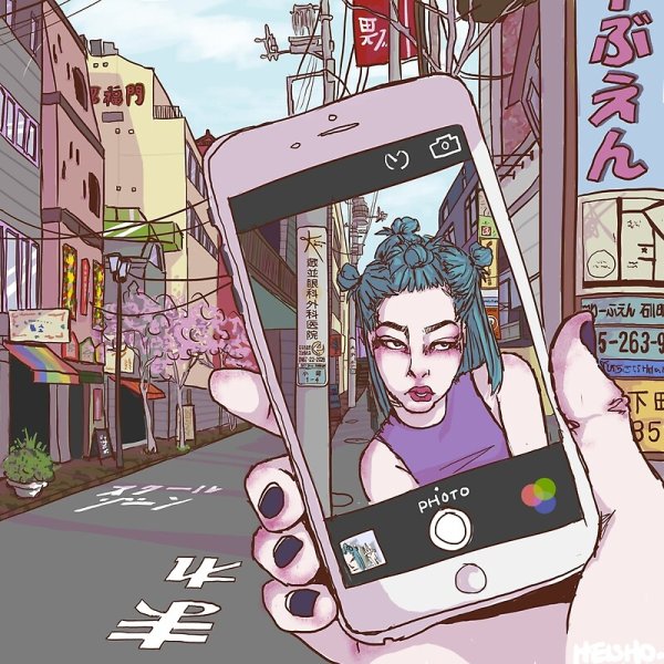 Персонаж делает селфи