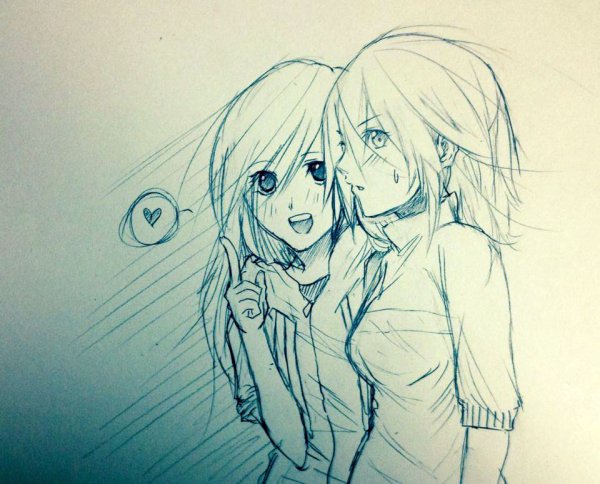 Аниме Юри скетчи