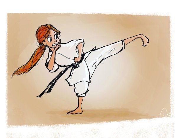 Девушка карате рисунок