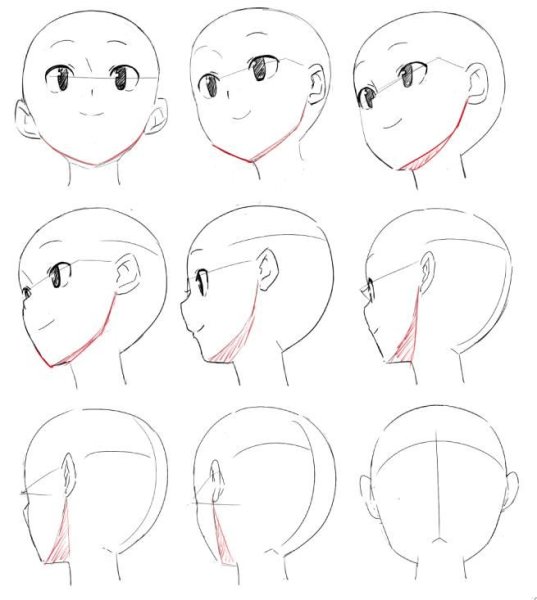Аниме лицо сбоку референс