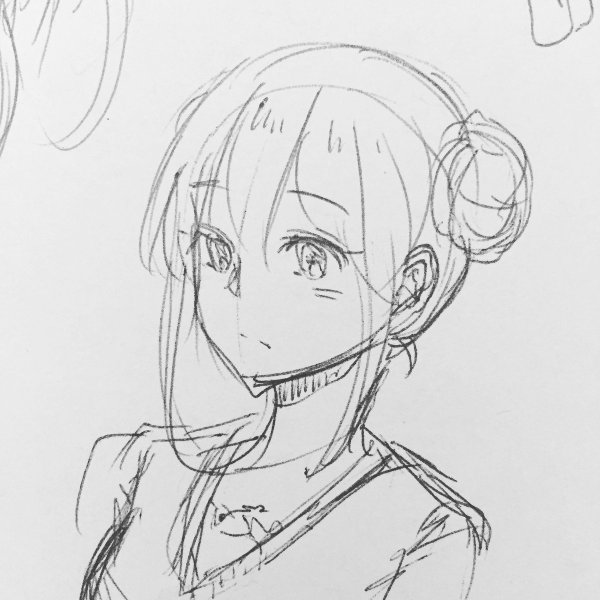 Набросок лица аниме
