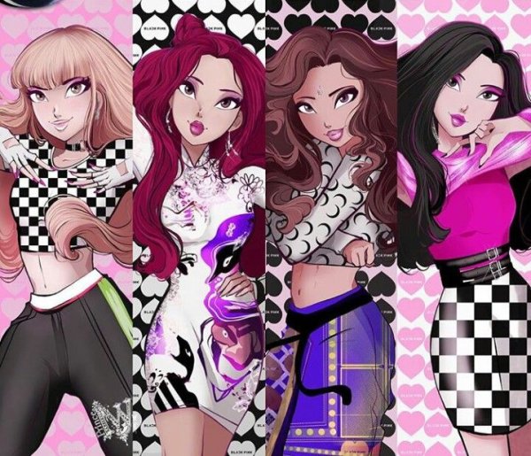 Блэк Пинк принцессы Дисней