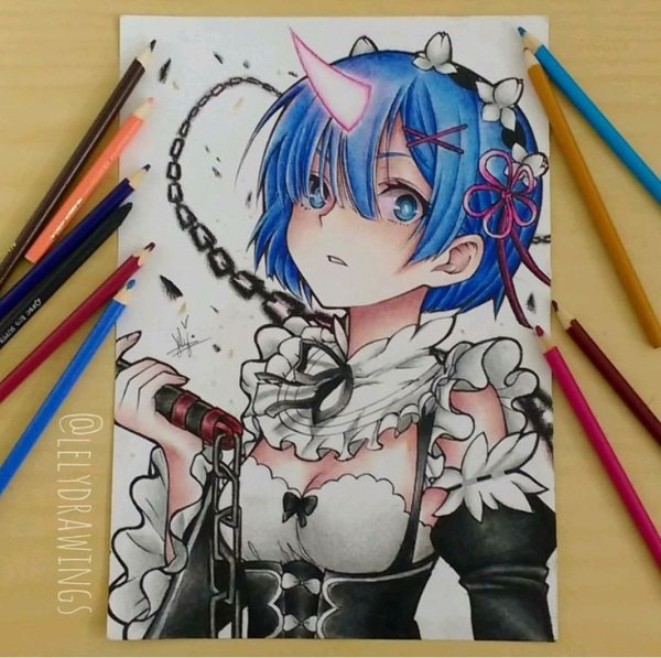 Рем Ре Зеро карандашом