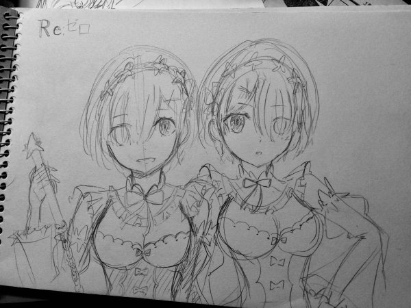 Рэм резеро карандашом