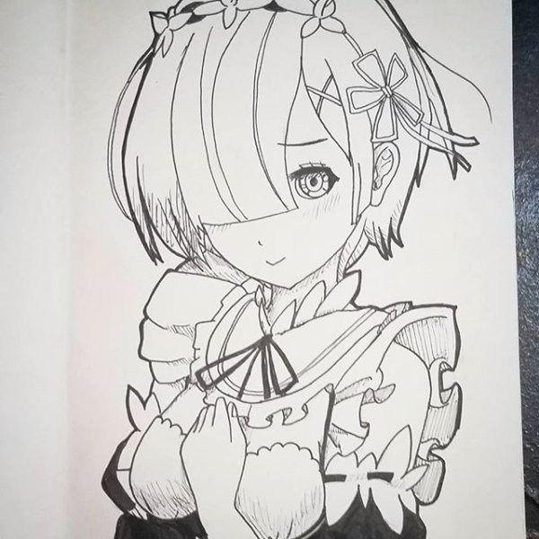 Аниме карандашом рем