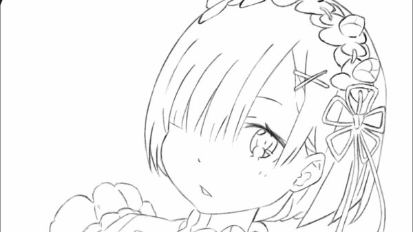 Раскраска Ре Зеро Рэм