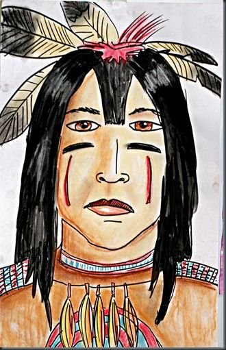 Разукрашенный индеец