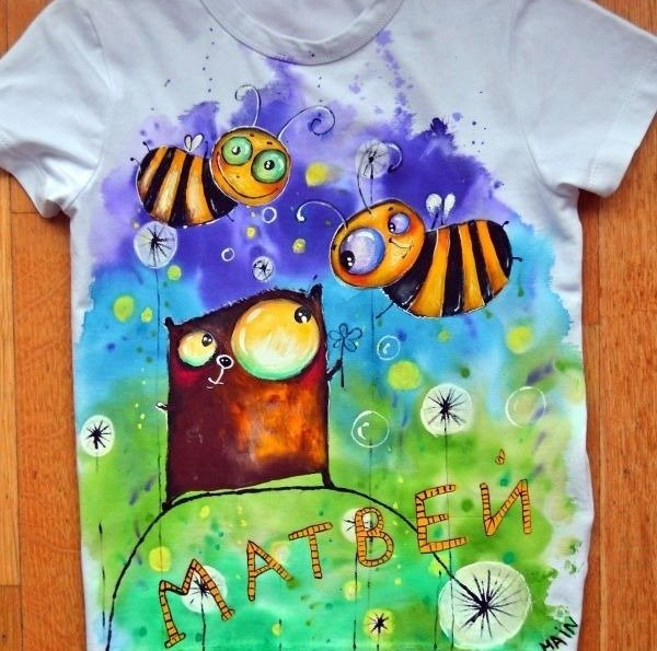 Роспись футболок акриловыми красками