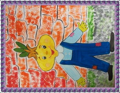 Чиполлино рисунок детский