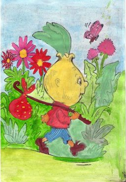 Рисование Чиполлино в старшей группе