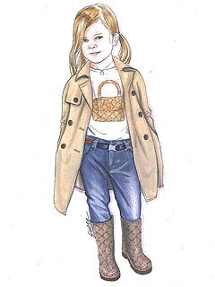 Скетч ребенок одежда