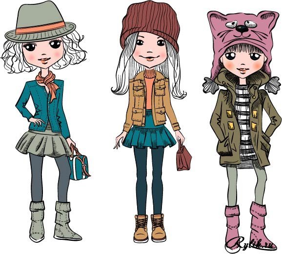 Стильные дети клипарт
