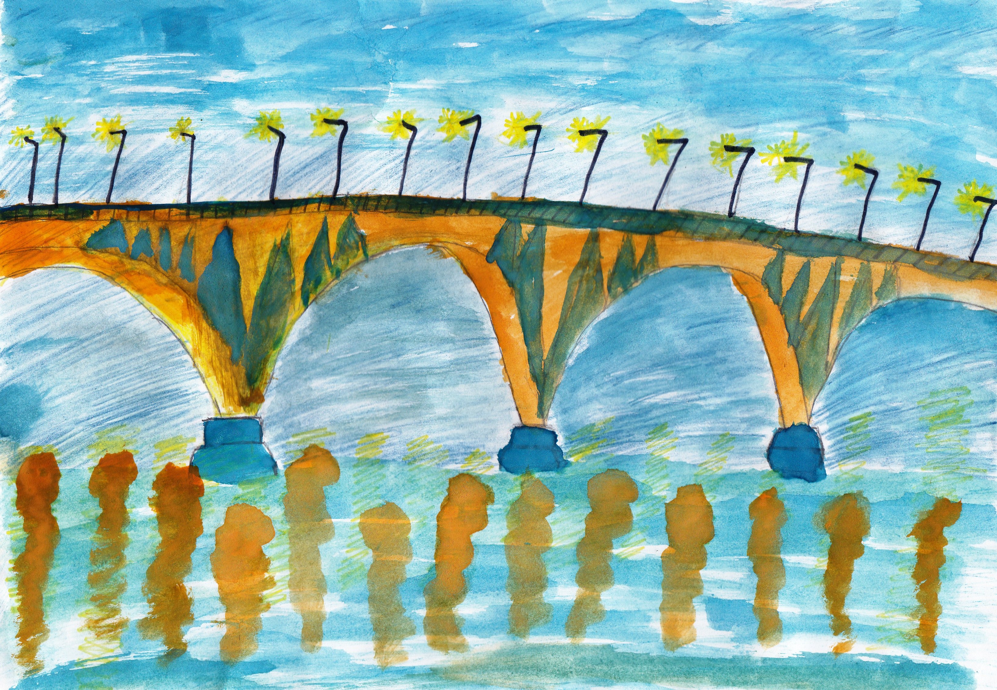 Саратовский мост рисунок