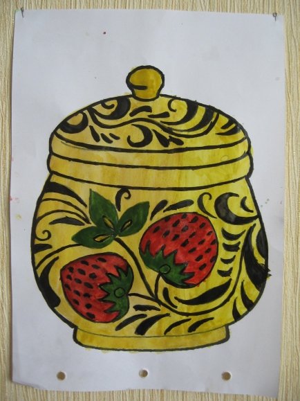 Золотая Хохлома рисование
