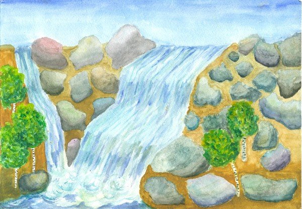 Детские рисунки водопада