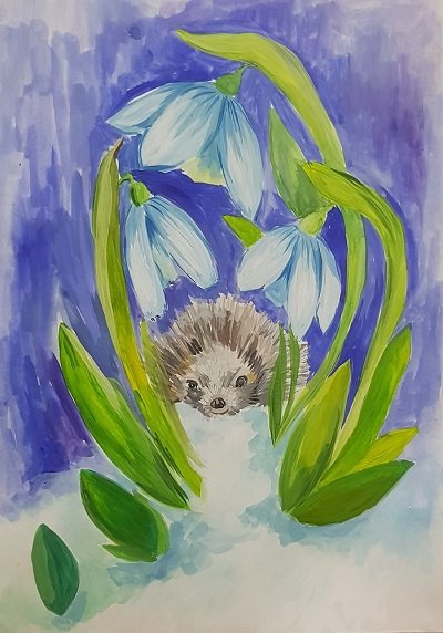 Подснежник рисунок для детей