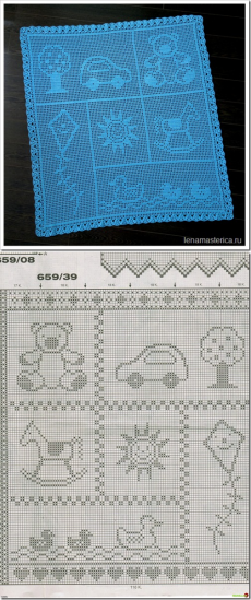 Плед теневым узором для мальчика